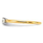 14K Two-Tone 1/3 carat Round VS/SI DEF Lab Grown Diamond Solitaire 4 Prong Engagement Ring