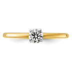 14K Two-Tone 1/3 carat Round VS/SI DEF Lab Grown Diamond Solitaire 4 Prong Engagement Ring