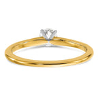 14K Two-Tone 1/3 carat Round VS/SI DEF Lab Grown Diamond Solitaire 4 Prong Engagement Ring