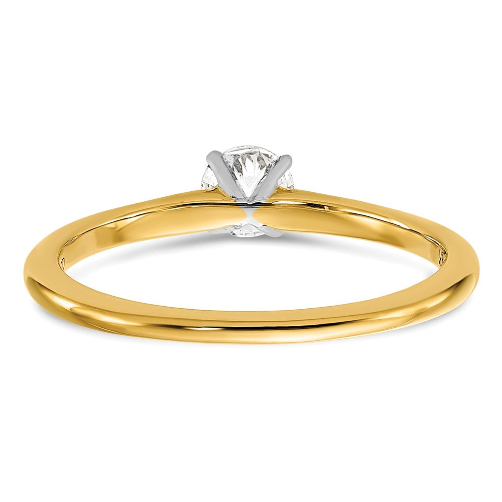 14K Two-Tone 1/3 carat Round VS/SI GH Lab Grown Diamond Solitaire 4 Prong Engagement Ring
