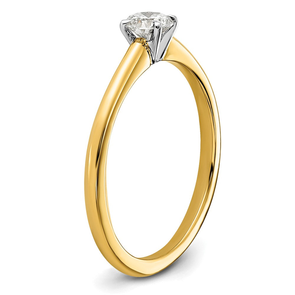 14K Two-Tone 1/3 carat Round VS/SI GH Lab Grown Diamond Solitaire 4 Prong Engagement Ring