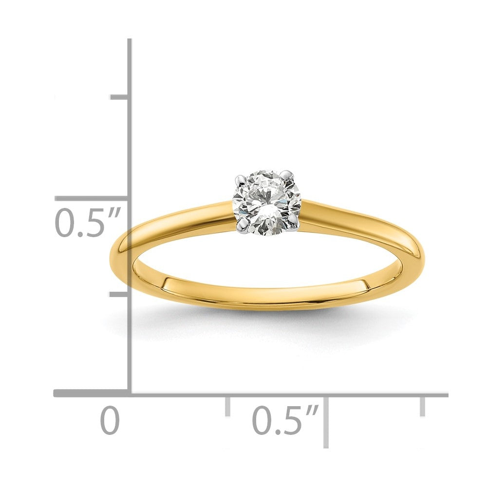 14K Two-Tone 1/3 carat Round VS/SI GH Lab Grown Diamond Solitaire 4 Prong Engagement Ring