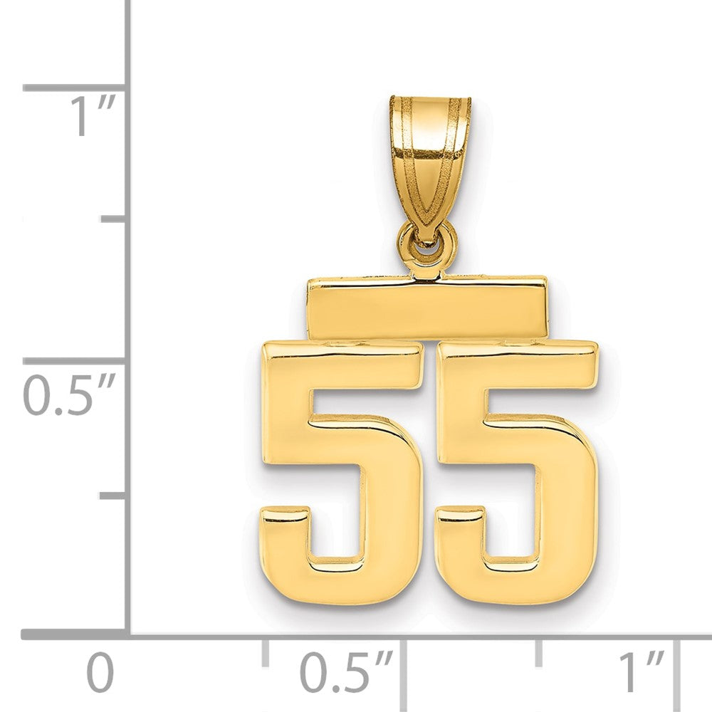 14k Small Polished Number 55 Charm