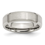 Chisel Stainless Steel Brushed and Polished 6mm Flat Beveled Edge Band