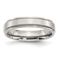 Chisel Stainless Steel Polished 5mm Ridged Edge Band