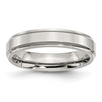 Chisel Stainless Steel Polished 5mm Ridged Edge Band
