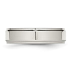 Chisel Stainless Steel Polished 6mm Ridged Edge Band