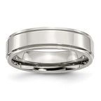 Chisel Stainless Steel Polished 6mm Ridged Edge Band