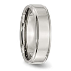 Chisel Stainless Steel Polished 7mm Ridged Edge Band