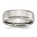 Chisel Stainless Steel Polished 7mm Ridged Edge Band