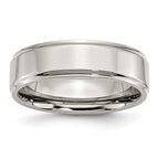 Chisel Stainless Steel Polished 7mm Ridged Edge Band