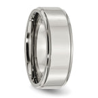 Chisel Stainless Steel Polished 8mm Ridged Edge Band