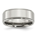 Chisel Stainless Steel Polished 8mm Ridged Edge Band