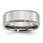 Chisel Stainless Steel Polished 8mm Ridged Edge Band