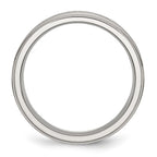 Chisel Stainless Steel Polished with Satin Center 6mm Ridged Edge Band