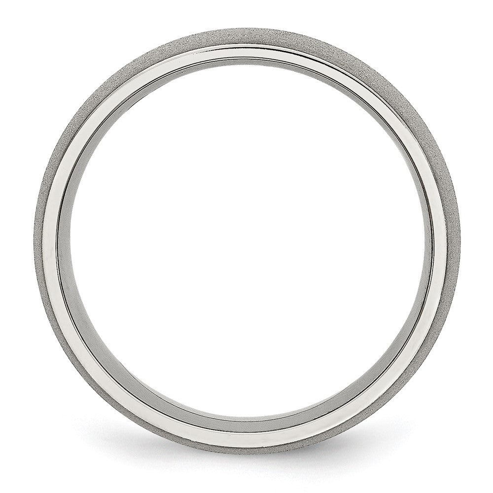 Chisel Stainless Steel Polished with Stone Finish 7mm Band