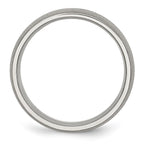 Chisel Stainless Steel Polished with Stone Finish 7mm Band