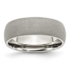 Chisel Stainless Steel Polished with Stone Finish 7mm Band