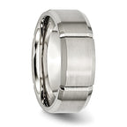 Chisel Stainless Steel Brushed and Polished Grooved 8mm Beveled Edge Band