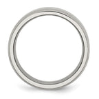Chisel Stainless Steel Polished with Brushed Center 8mm Flat Beveled Edge Band