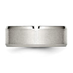Chisel Stainless Steel Polished with Brushed Center 8mm Flat Beveled Edge Band