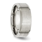 Chisel Stainless Steel Polished with Brushed Center 8mm Flat Beveled Edge Band