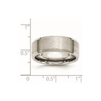 Chisel Stainless Steel Polished with Brushed Center 8mm Flat Beveled Edge Band