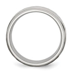 Chisel Stainless Steel Brushed Polished and Hammered 8mm Beveled Edge Band