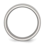 Chisel Stainless Steel Polished Black Enamel 8mm Beveled Edge Band