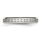 Chisel Stainless Steel Polished 4mm April Clear CZ Ring