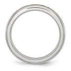 Chisel Stainless Steel Polished 4mm August Light Green CZ Ring