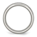 Chisel Stainless Steel Polished 4mm Black CZ Ring