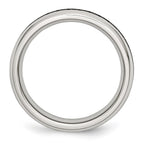 Chisel Stainless Steel Polished 4mm February Purple CZ Ring