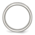Chisel Stainless Steel Polished 4mm March Light Blue CZ Ring
