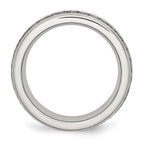 Chisel Stainless Steel Brushed with Double Row CZ 7mm Band