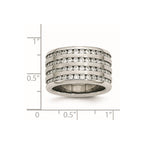 Stainless Steel Multirow 13mm CZ Ring