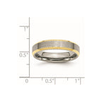 Chisel Stainless Steel Brushed and Polished Yellow IP-plated 5mm Beveled Edge Band