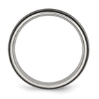 Chisel Stainless Steel Polished Black IP-plated 6mm Grooved Band