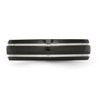 Chisel Stainless Steel Polished Black IP-plated 6mm Grooved Band