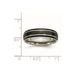 Chisel Stainless Steel Polished Black IP-plated 6mm Grooved Band