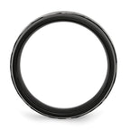 Stainless Steel 8mm Black IP-plated Brushed & Polished Band