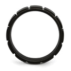 Chisel Stainless Steel Brushed Black IP-plated 8mm Grooved Band