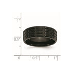 Chisel Stainless Steel Brushed Black IP-plated 8mm Grooved Band