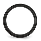 Chisel Stainless Steel Brushed and Polished Black IP-plated Striped 8mm Band