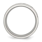 Chisel Stainless Steel Brushed and Polished Scroll Design 9mm Ridged Edge Band