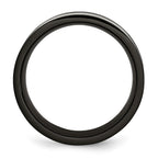 Stainless Steel Polished 9mm Black IP-plated w/Carbon Fiber Inlay Band