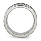 Chisel Stainless Steel Brushed and Polished Black IP-plated Chain Inlay 10mm Band