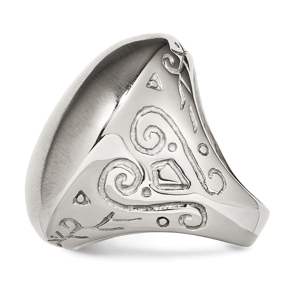 Stainless Steel Matte w/Textured Sides Ring