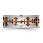 Stainless Steel Brown IP-plated Crosses Ring