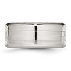 Stainless Steel Polished and Textured 10mm Band